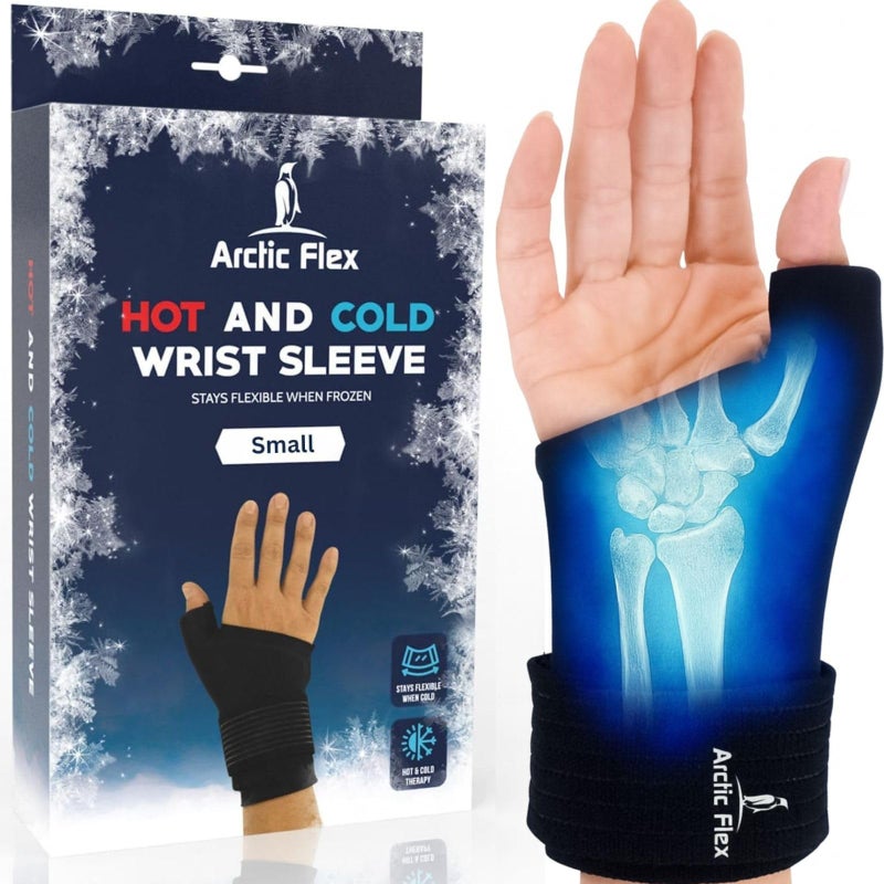 Arctic Flex Wrist Thumb Ice Pack Wrap Extra Strength Hot Cold Therapy Reusable Hand Freeze Sleeve For Arthritis Carpal Tunnel Surgery Pain Relief Fits Left Right